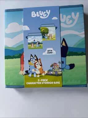 Bluey Character Storage Bin - Blue & Green